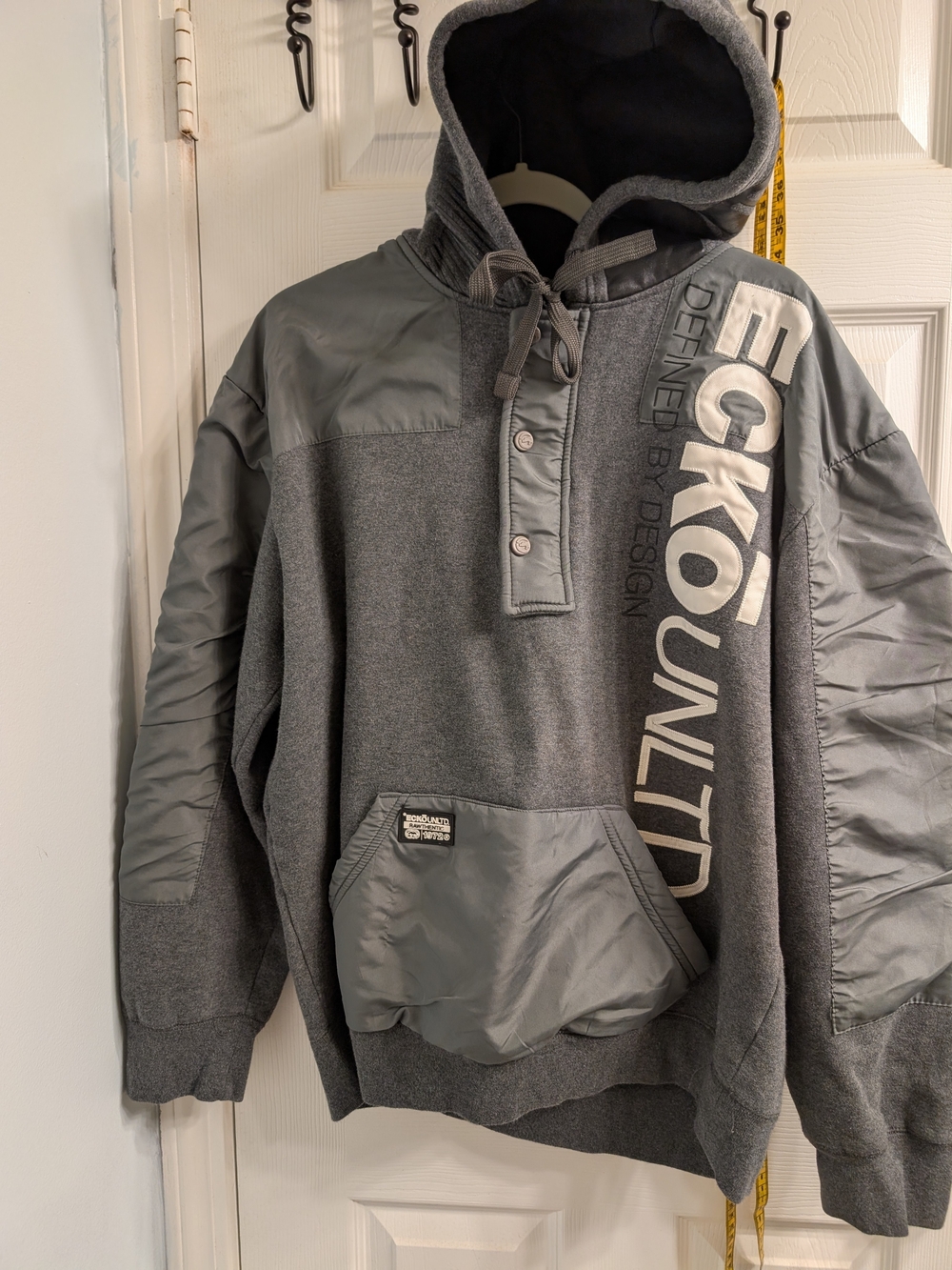 Ecko Unlimited Men’s Gray Hooded Pullover Jacket